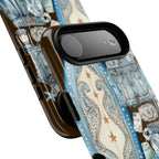Sundown Cowgirl Boots Brown Phone Case | Coastal Western Patchwork MagSafe Design