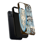 Sundown Cowgirl Boots Brown Phone Case | Coastal Western Patchwork MagSafe Design