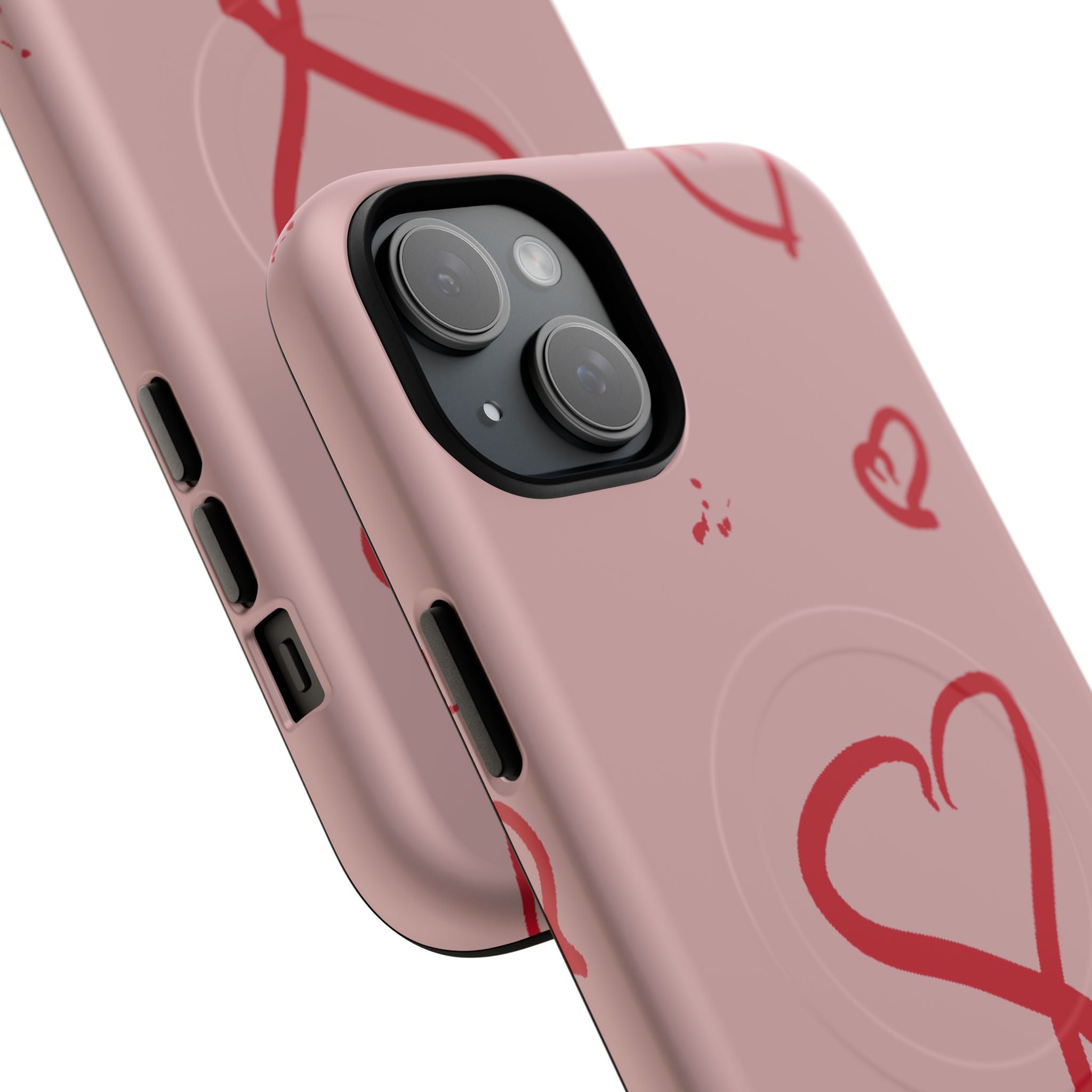 Red Doodle Hearts Phone Case | Tough Magnetic Case