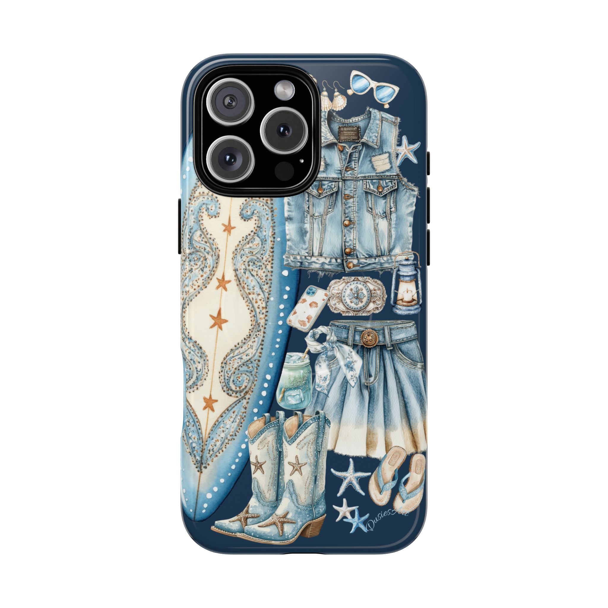 Sundown Cowgirl Boots Navy Tough Case