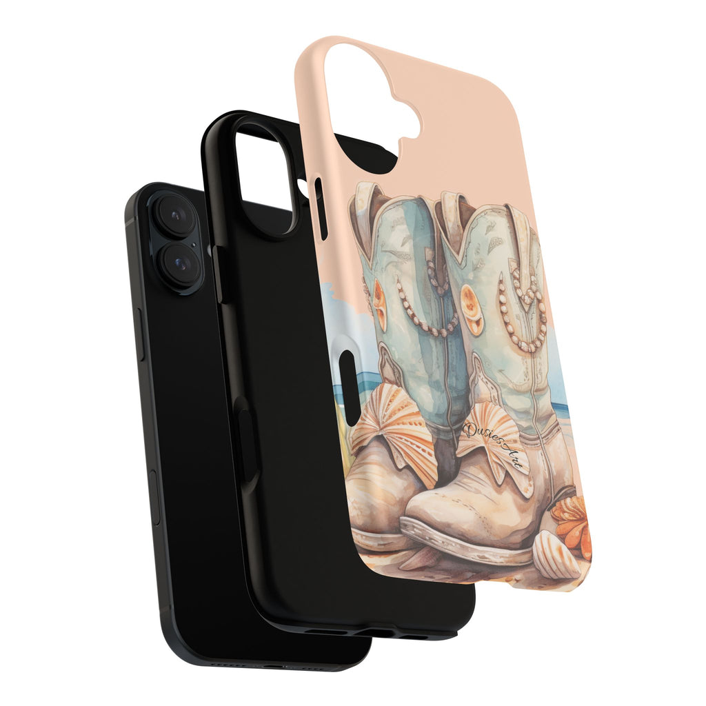 Seashell Cowgirl Boots Phone Case | Tough Magnetic Case