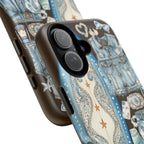 Sundown Cowgirl Boots Brown Phone Case | Coastal Western Patchwork MagSafe Design