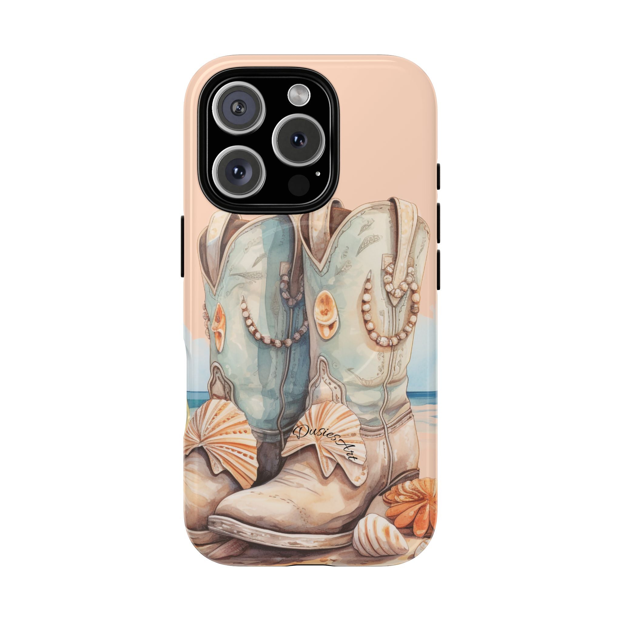 Seashell Cowgirl Boots Phone Case | Tough Magnetic Case