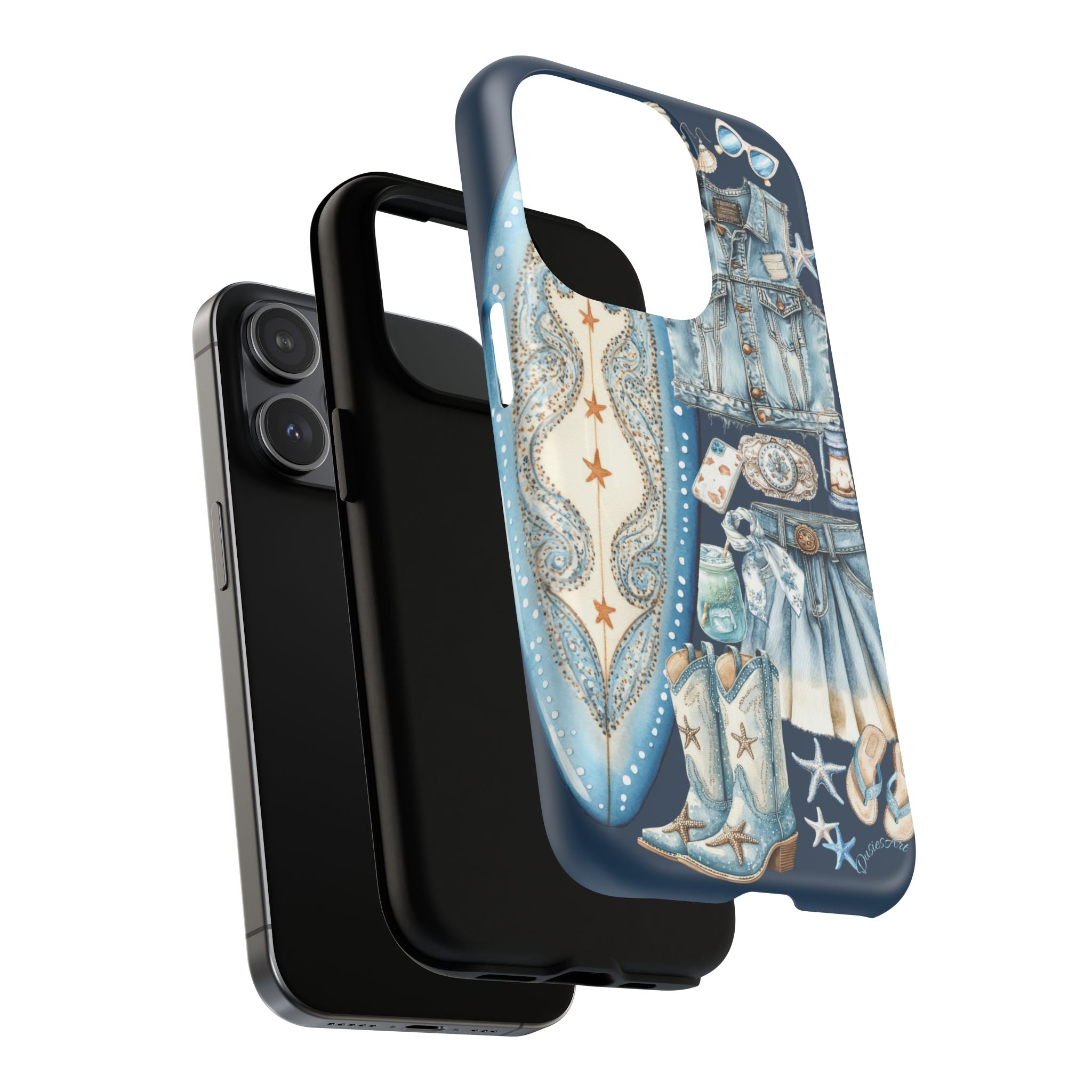 Sundown Cowgirl Boots Navy Tough Case
