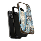 Sundown Cowgirl Boots Brown Phone Case | Coastal Western Patchwork MagSafe Design