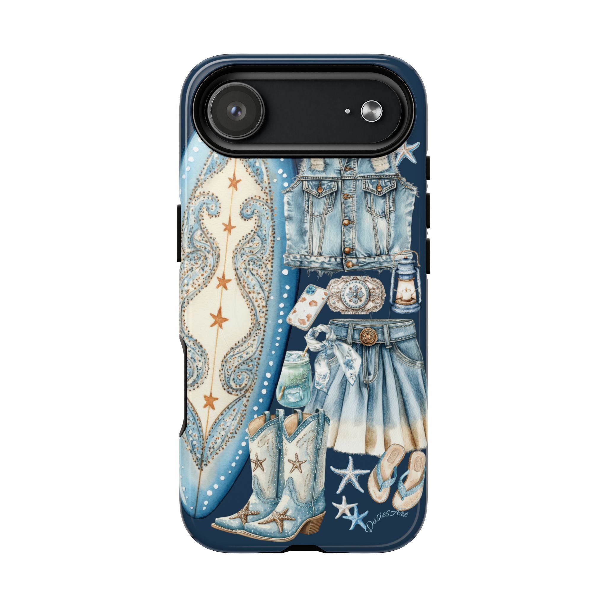 Sundown Cowgirl Boots Navy Tough Case