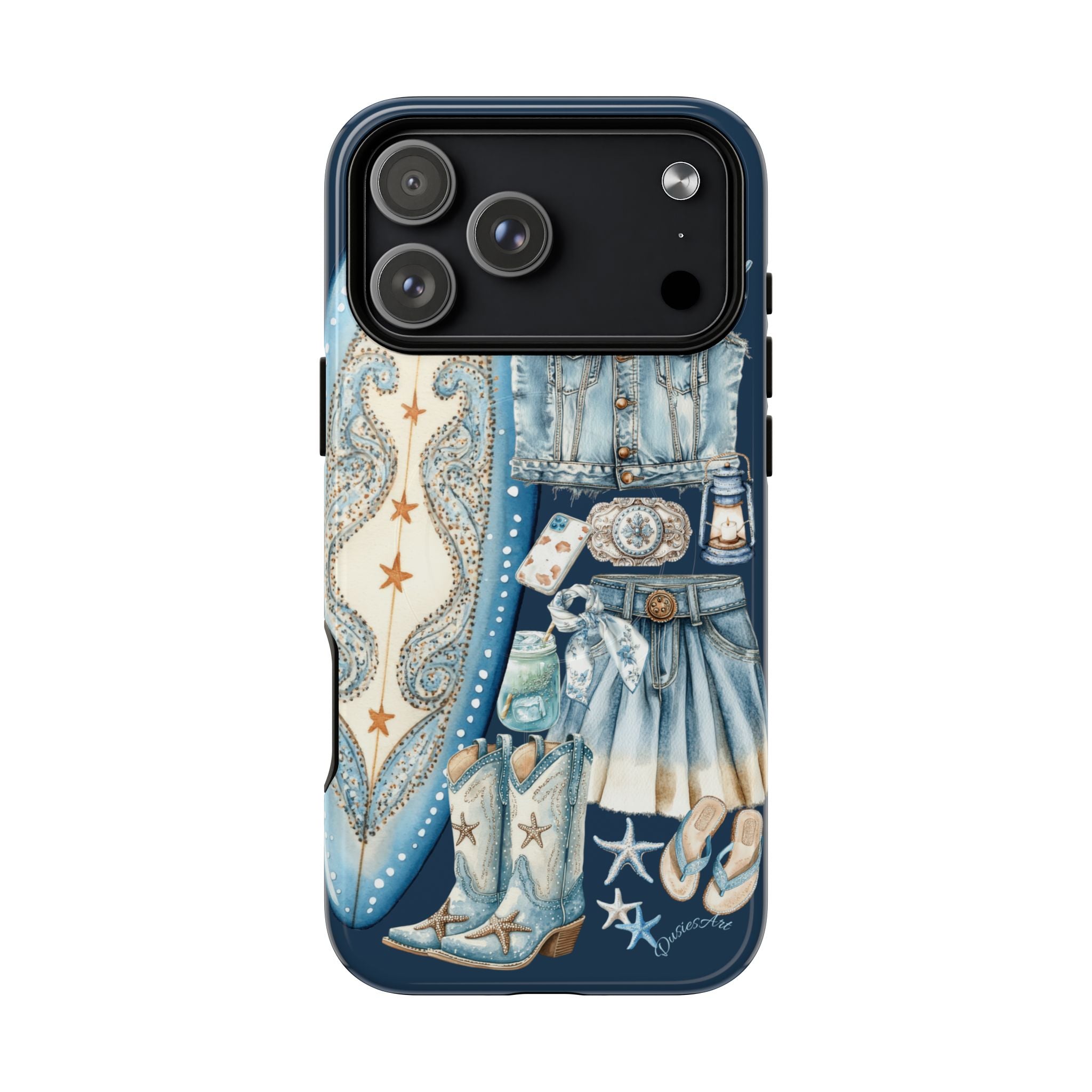 Sundown Cowgirl Boots Navy Tough Case