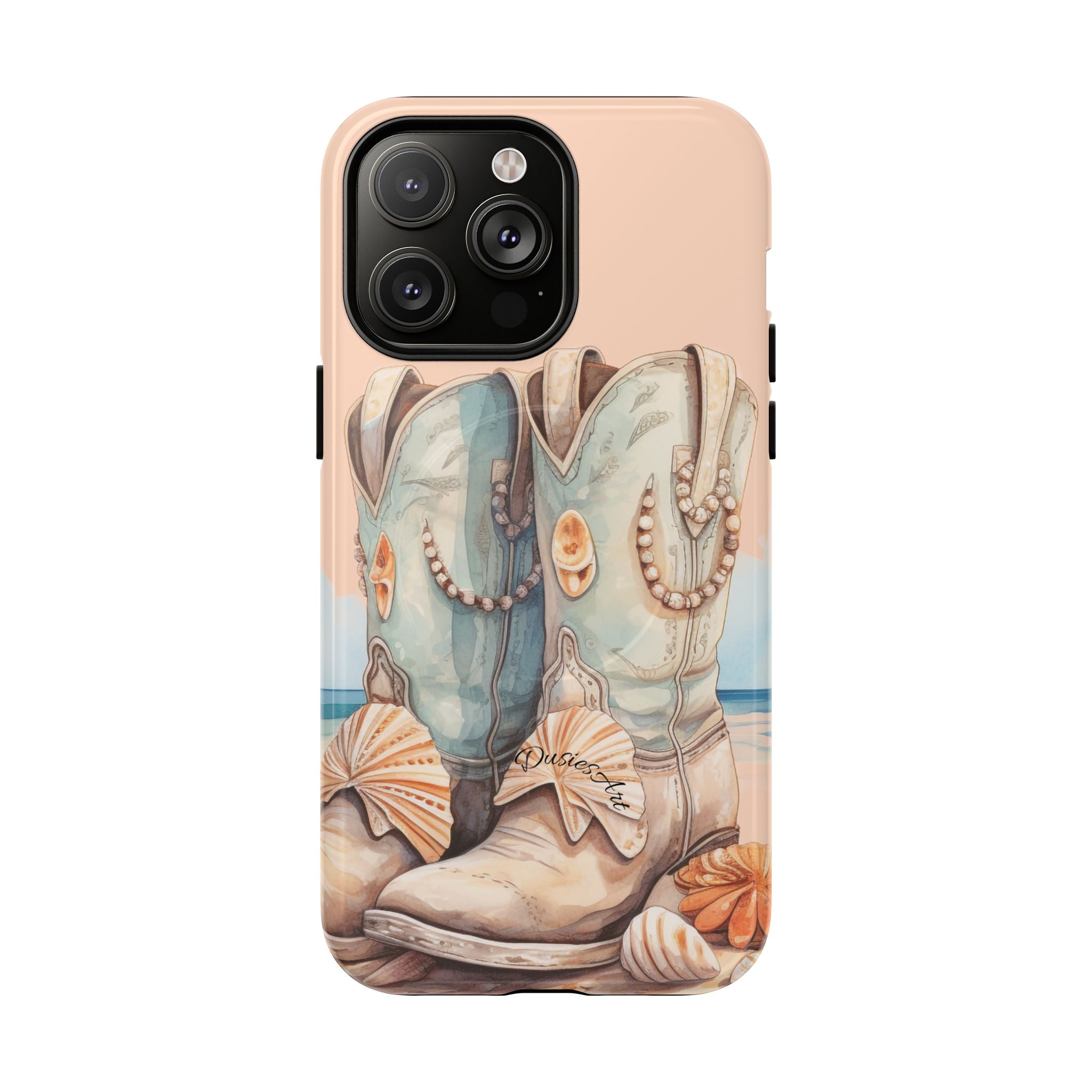 Seashell Cowgirl Boots Phone Case | Tough Magnetic Case