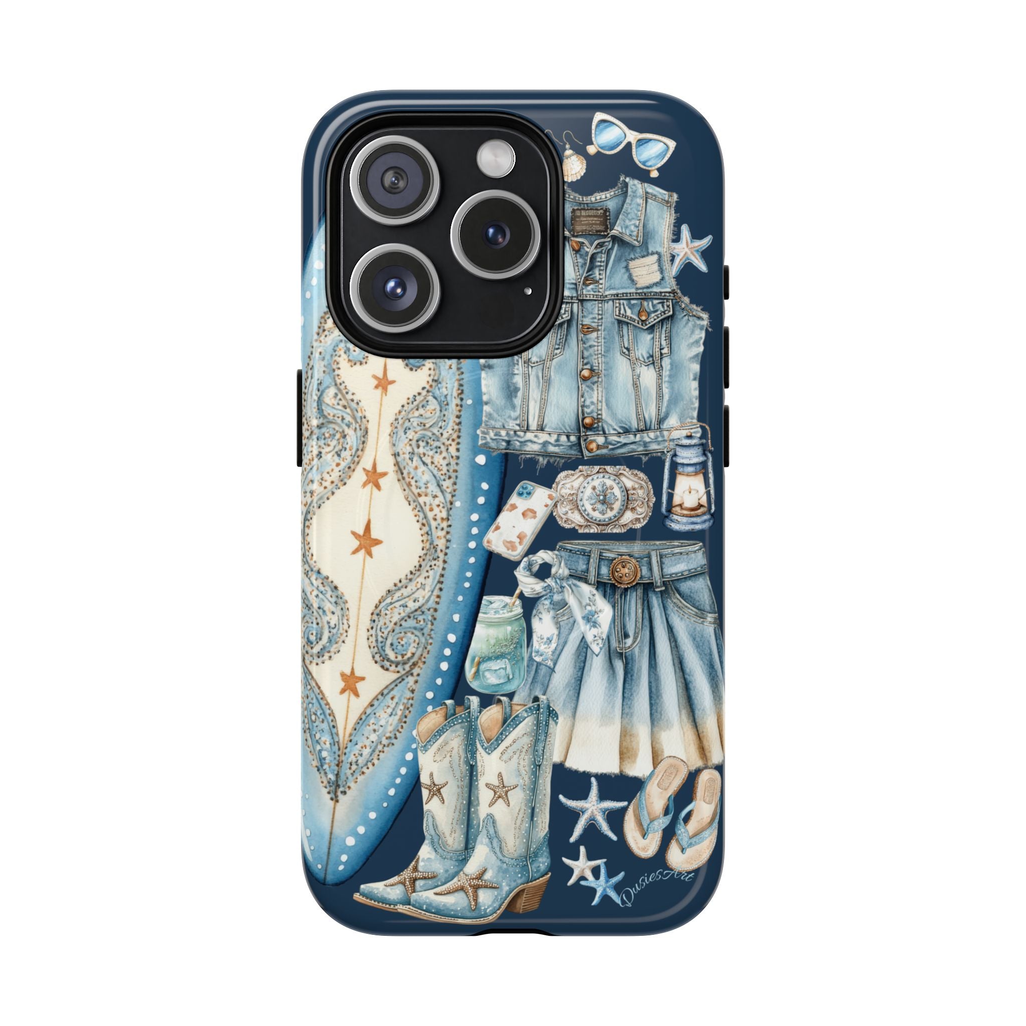 Sundown Cowgirl Boots Navy Tough Case