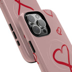Red Doodle Hearts Phone Case | Tough Magnetic Case