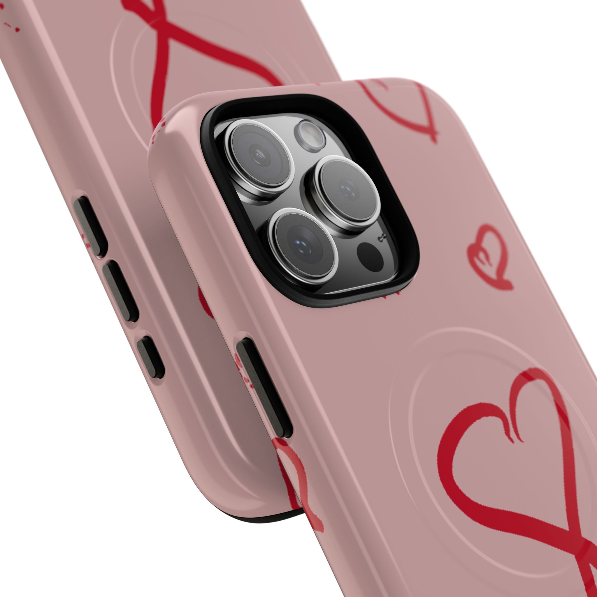 Red Doodle Hearts Phone Case | Tough Magnetic Case