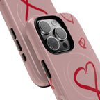 Red Doodle Hearts Phone Case | Tough Magnetic Case