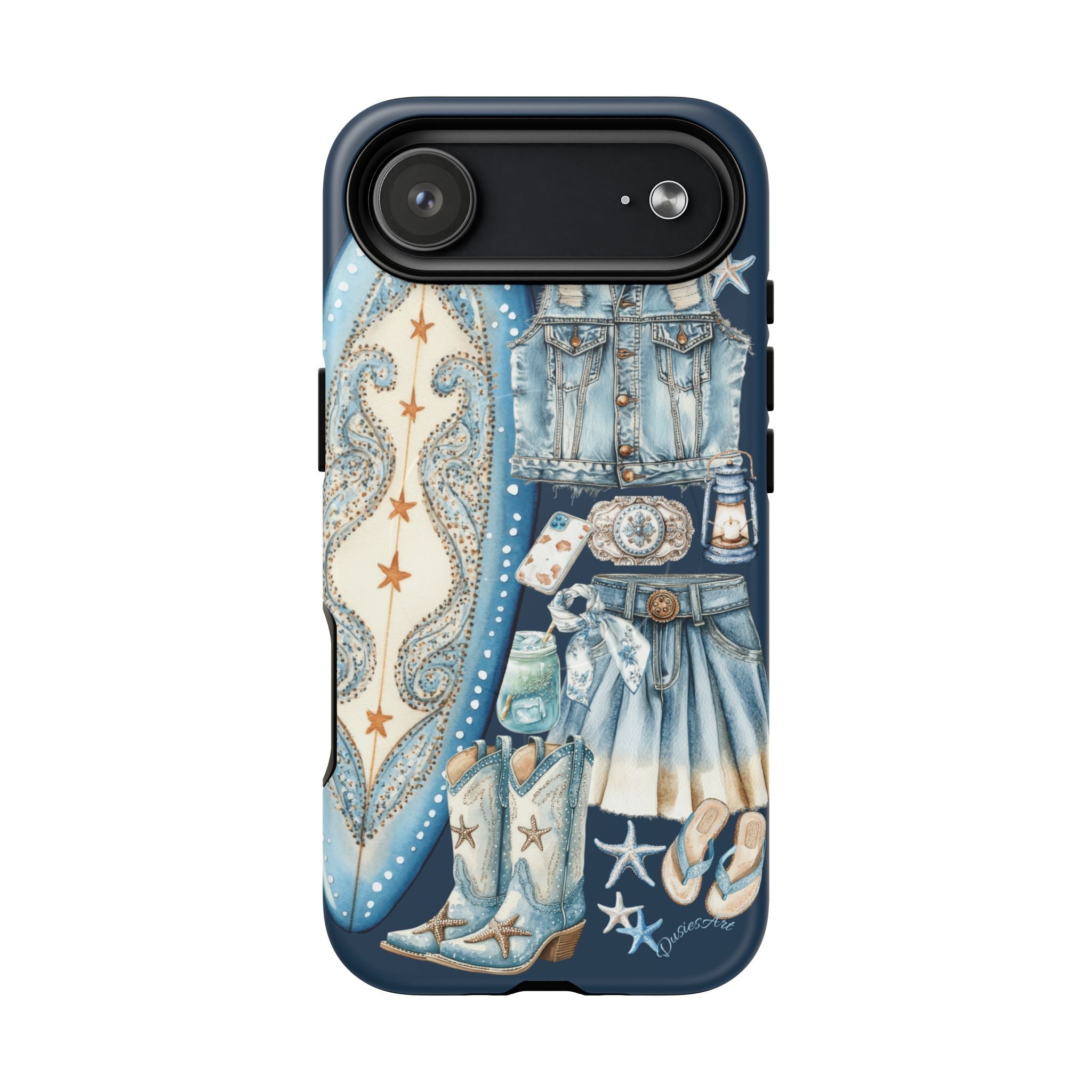 Sundown Cowgirl Boots Navy Tough Case