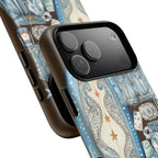 Sundown Cowgirl Boots Brown Phone Case | Coastal Western Patchwork MagSafe Design