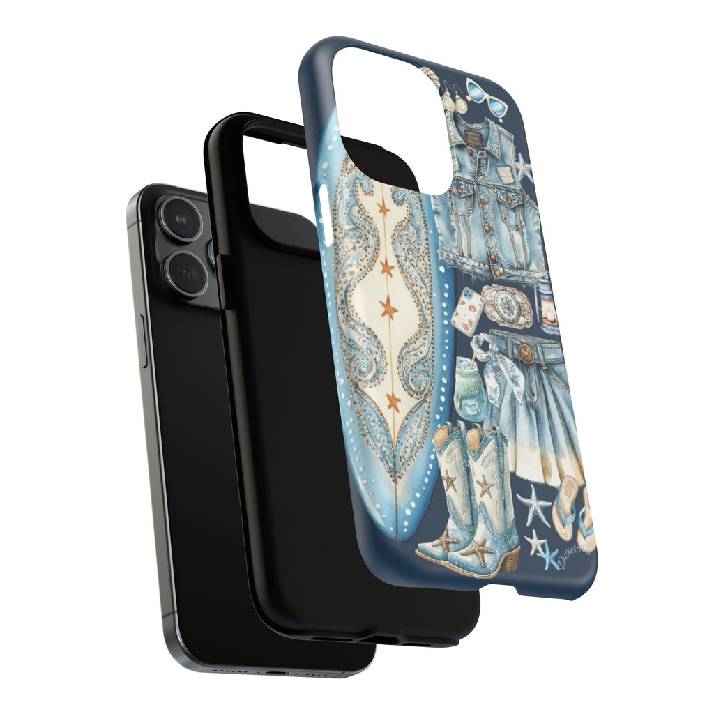 Sundown Cowgirl Boots Navy Tough Case