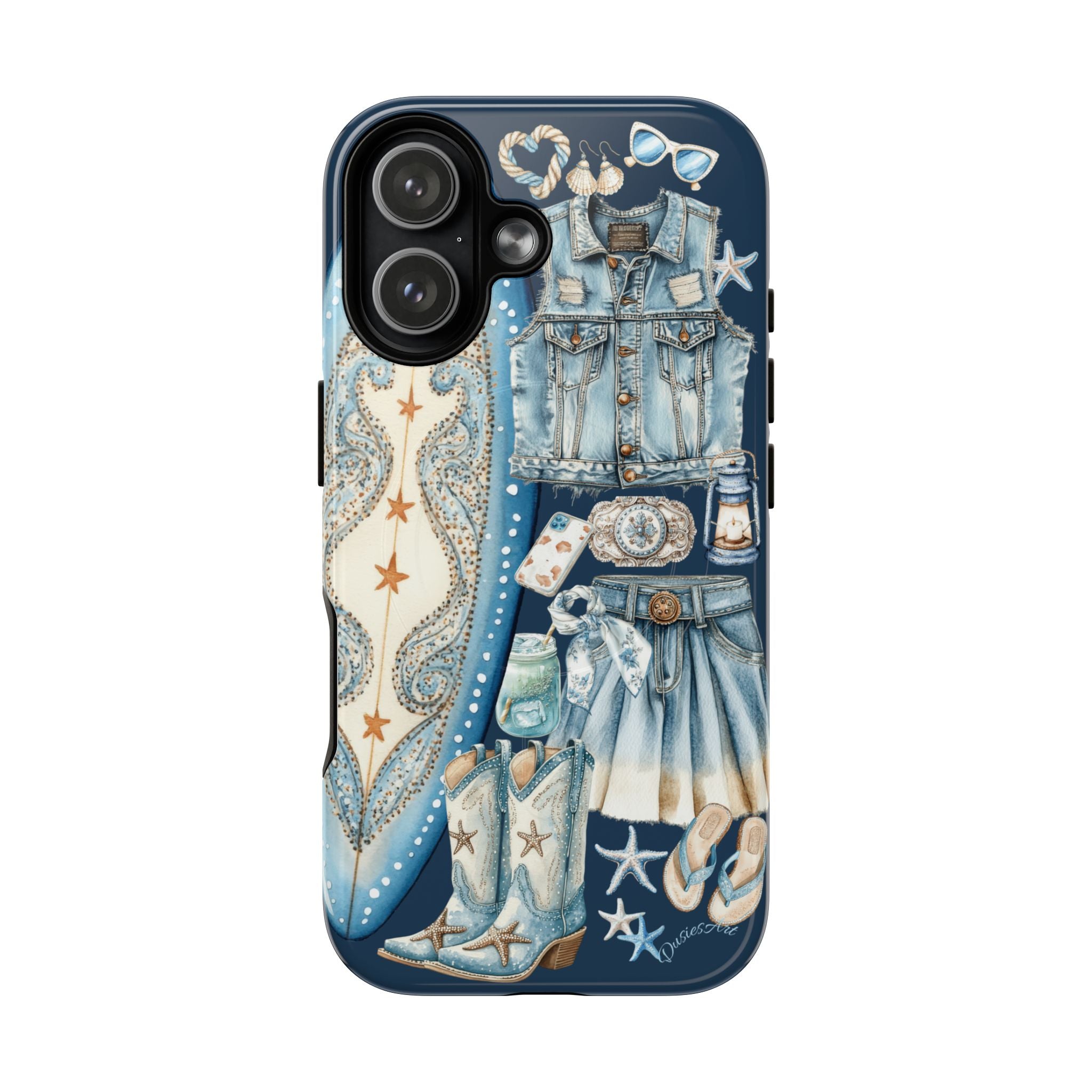 Sundown Cowgirl Boots Navy Tough Case