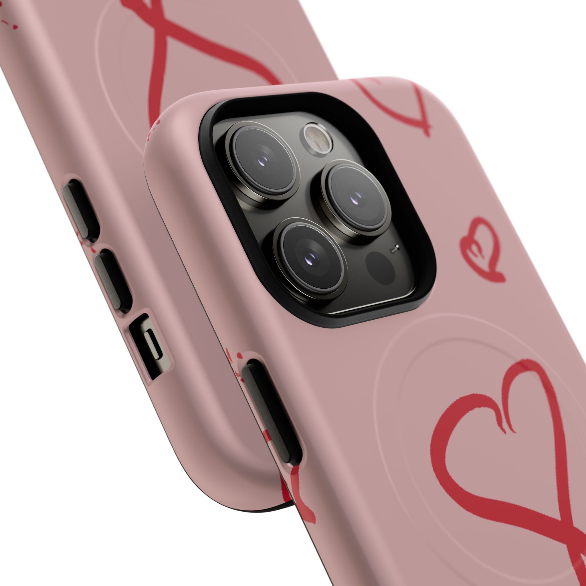 Red Doodle Hearts Phone Case | Tough Magnetic Case