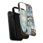 Sundown Cowgirl Boots Brown Phone Case | Coastal Western Patchwork MagSafe Design
