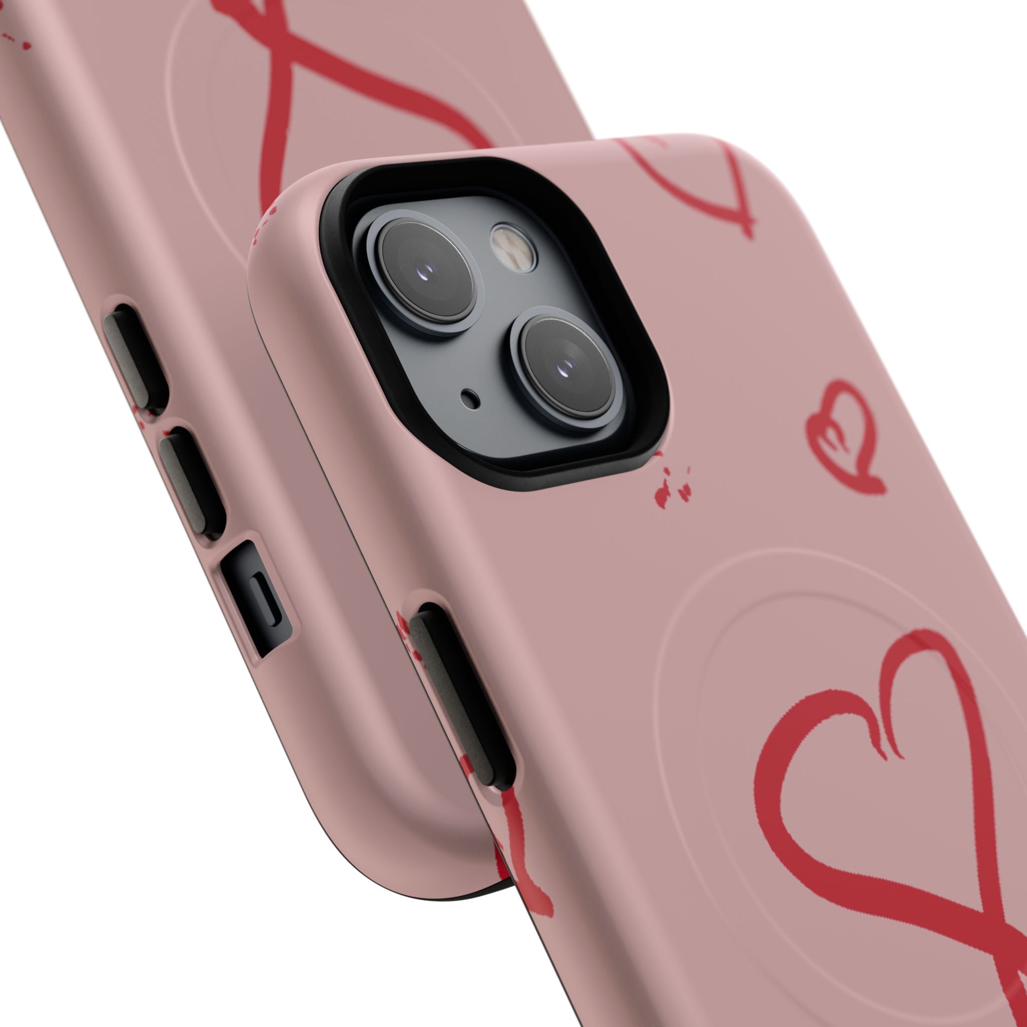 Red Doodle Hearts Phone Case | Tough Magnetic Case