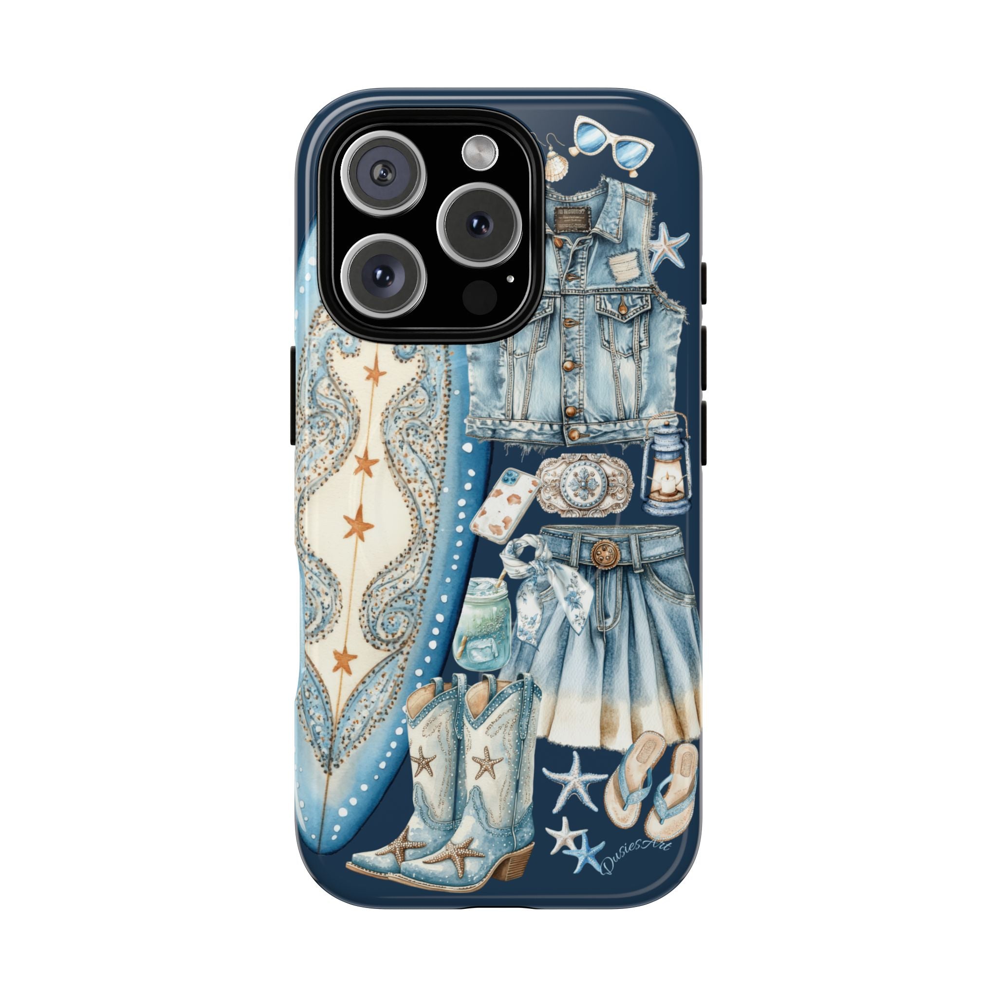 Sundown Cowgirl Boots Navy Tough Case