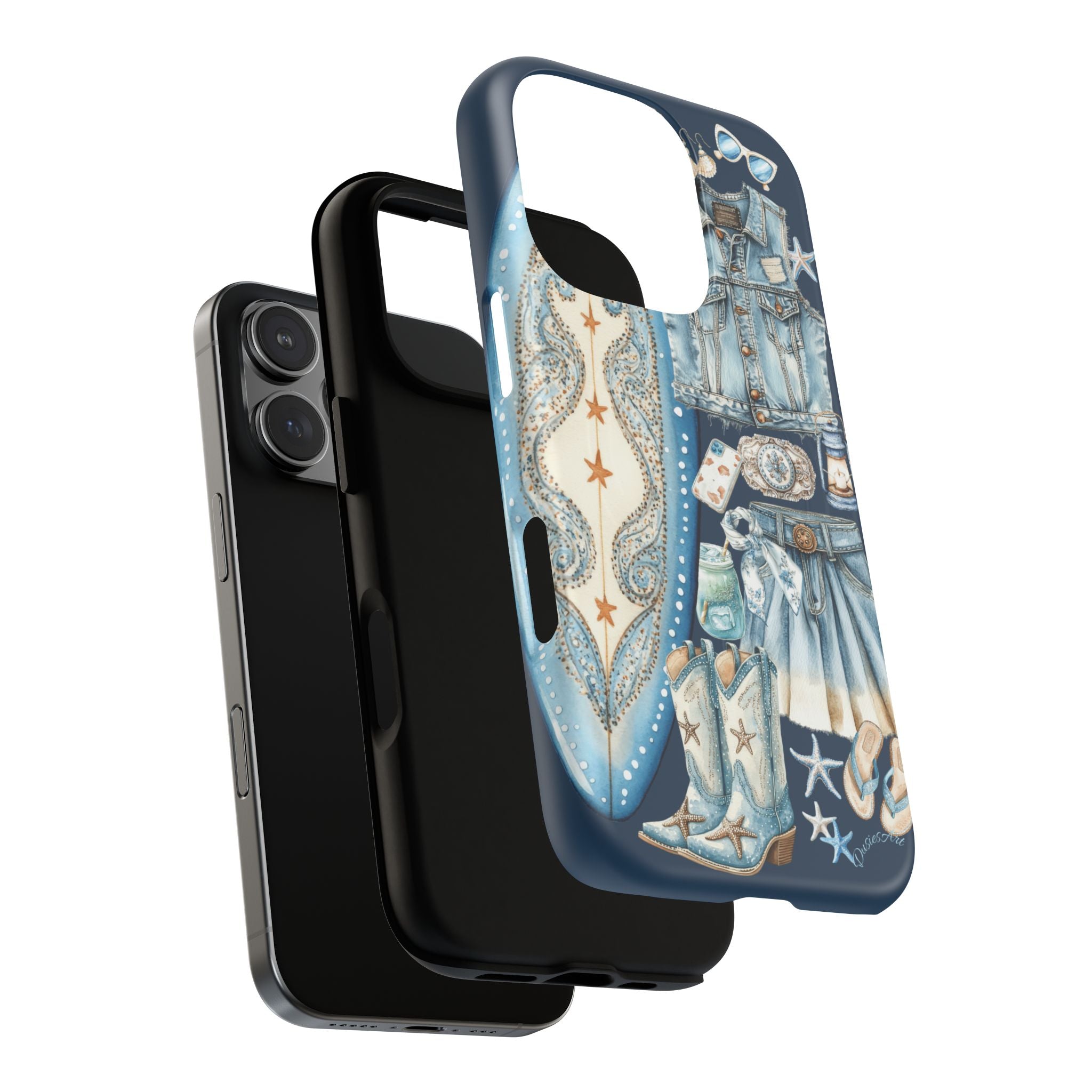 Sundown Cowgirl Boots Navy Tough Case