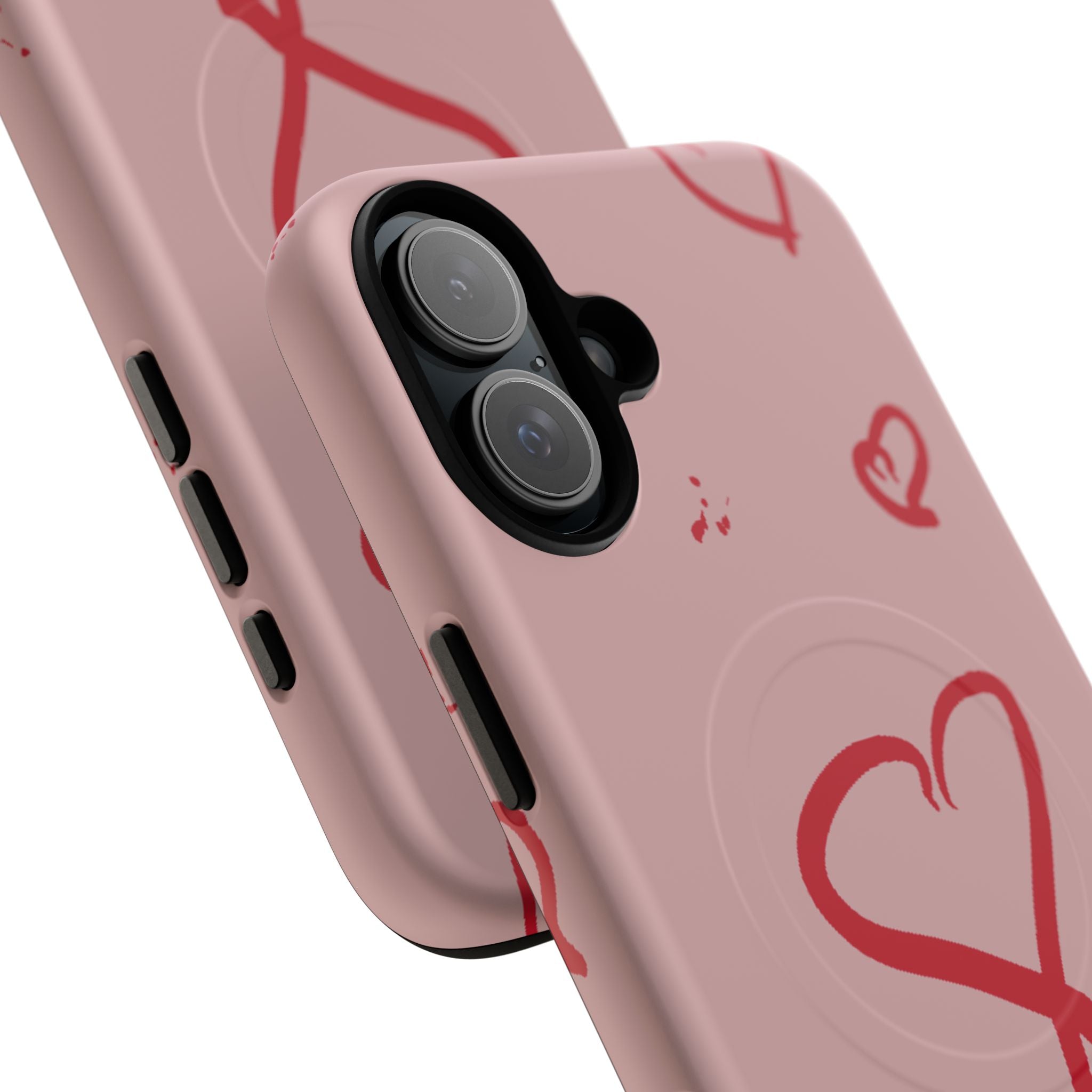 Red Doodle Hearts Phone Case | Tough Magnetic Case