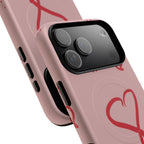 Red Doodle Hearts Phone Case | Tough Magnetic Case