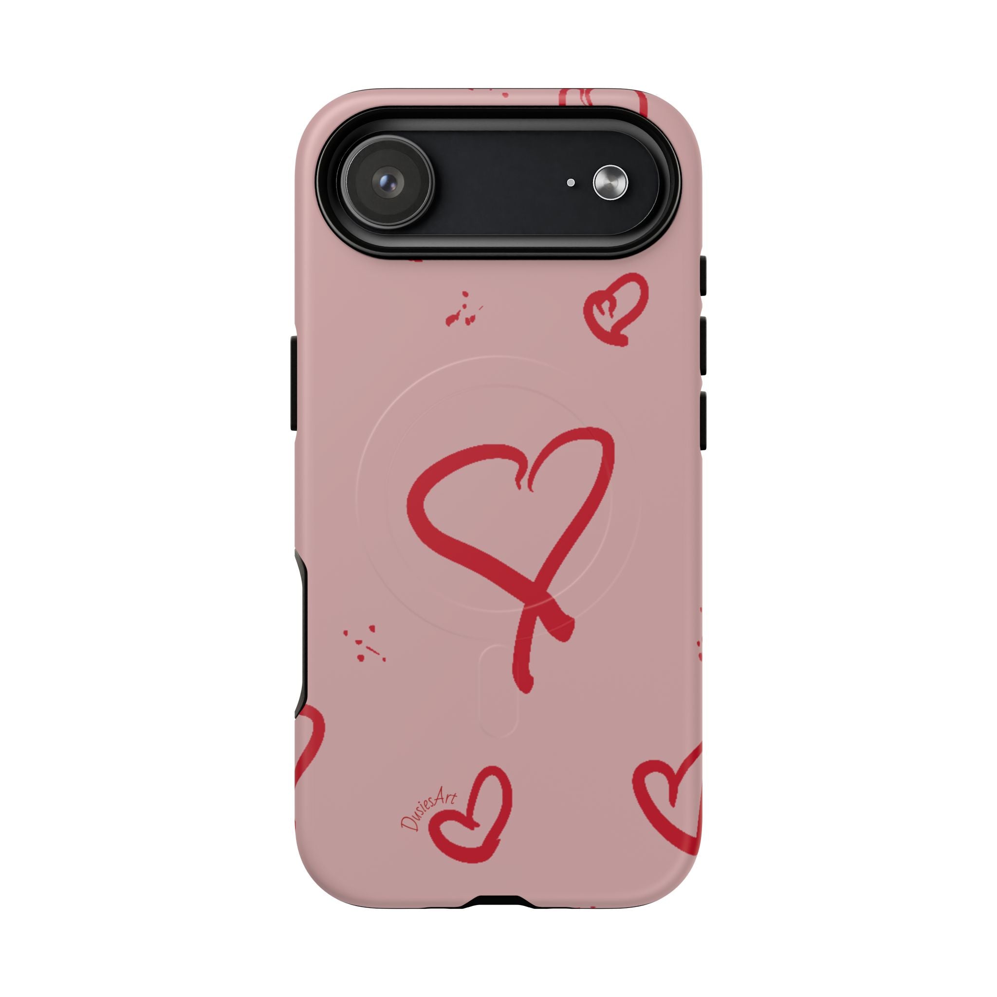Red Doodle Hearts Phone Case | Tough Magnetic Case