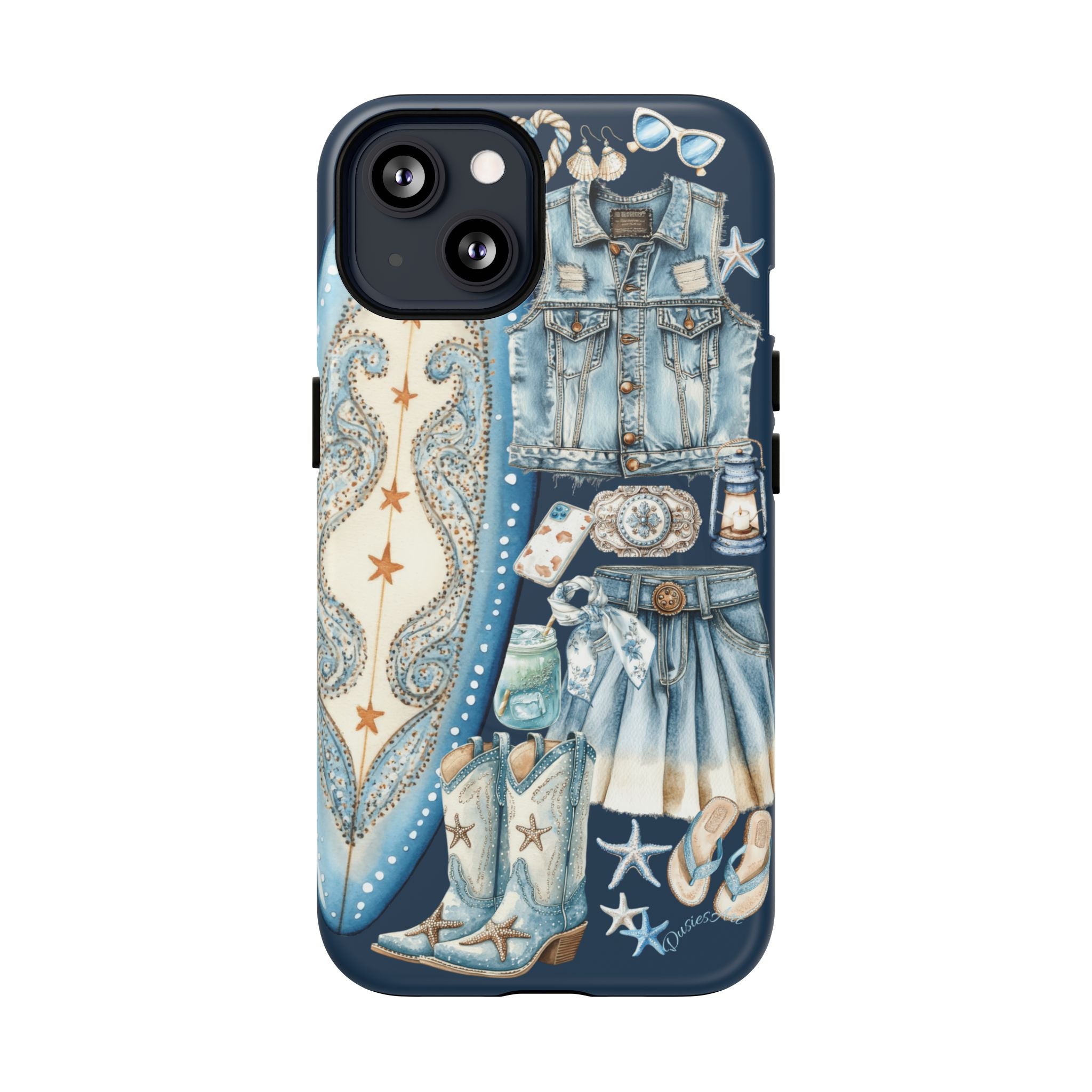 Sundown Cowgirl Boots Navy Tough Case