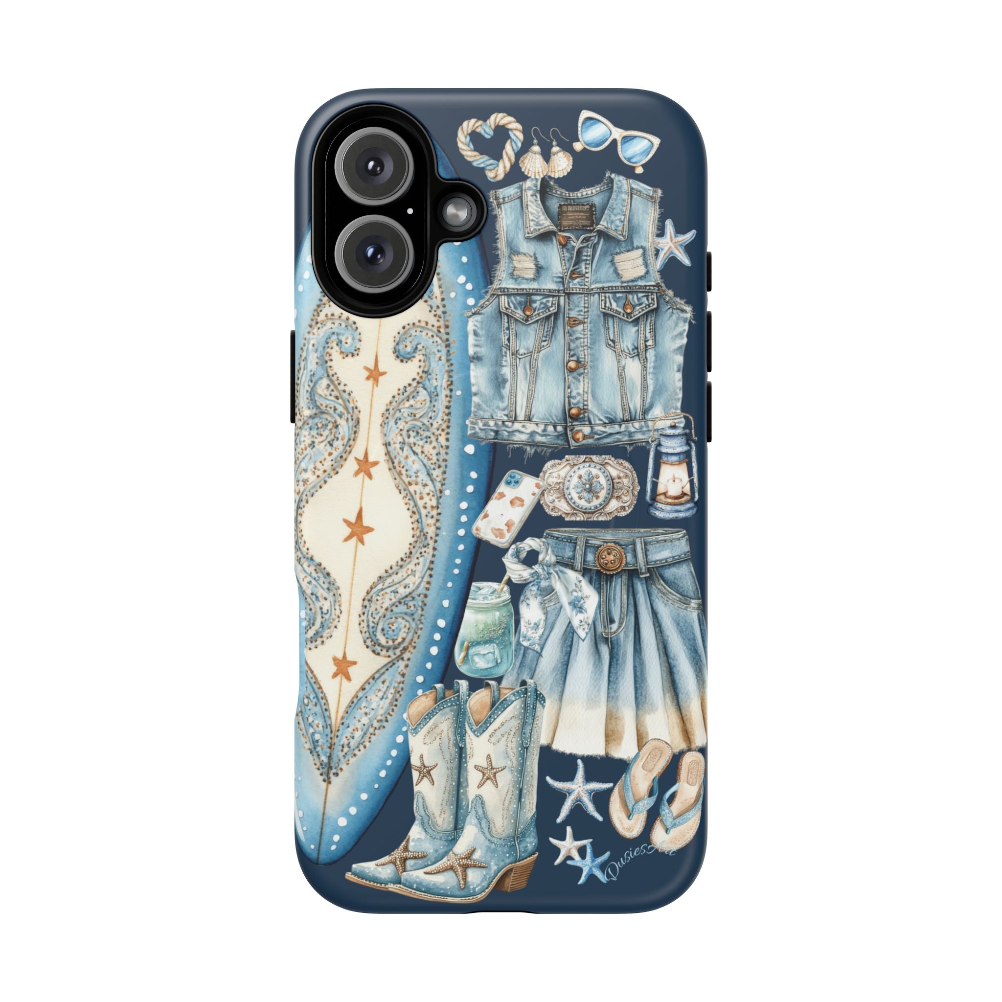 Sundown Cowgirl Boots Navy Tough Case