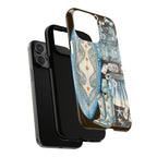 Sundown Cowgirl Boots Brown Phone Case | Coastal Western Patchwork MagSafe Design