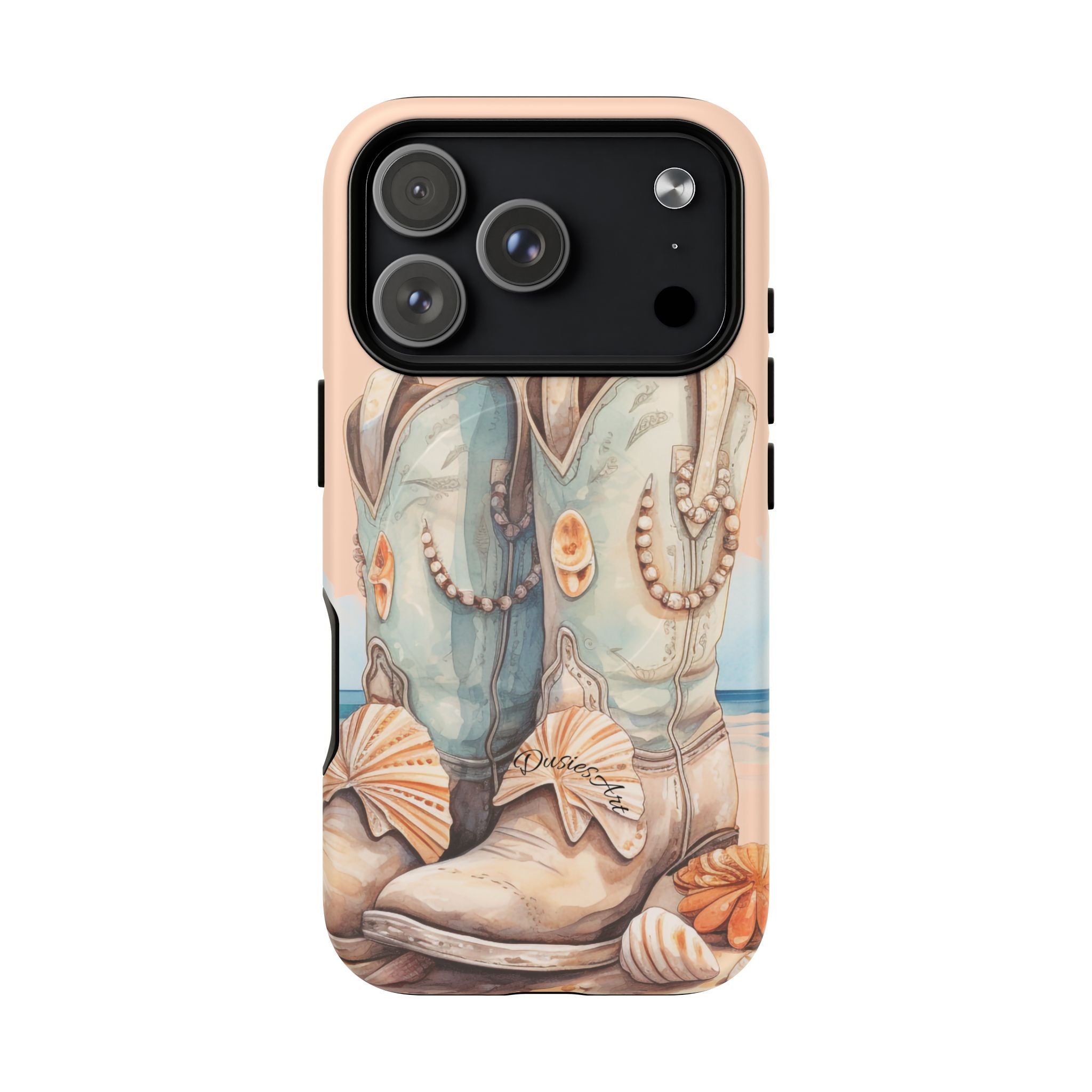 Seashell Cowgirl Boots Phone Case | Tough Magnetic Case