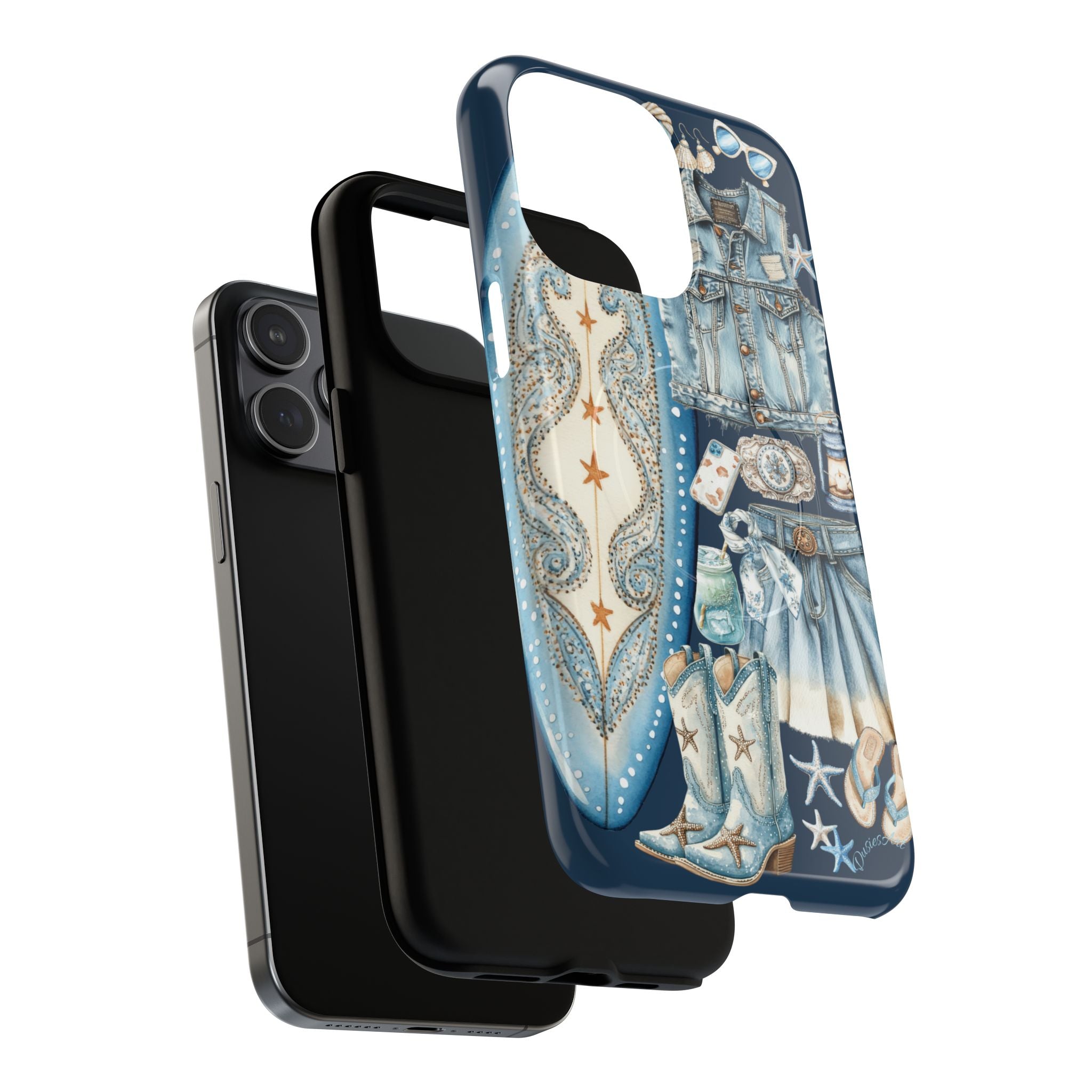 Sundown Cowgirl Boots Navy Tough Case