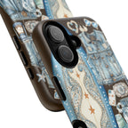 Sundown Cowgirl Boots Brown Phone Case | Coastal Western Patchwork MagSafe Design