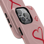 Red Doodle Hearts Phone Case | Tough Magnetic Case