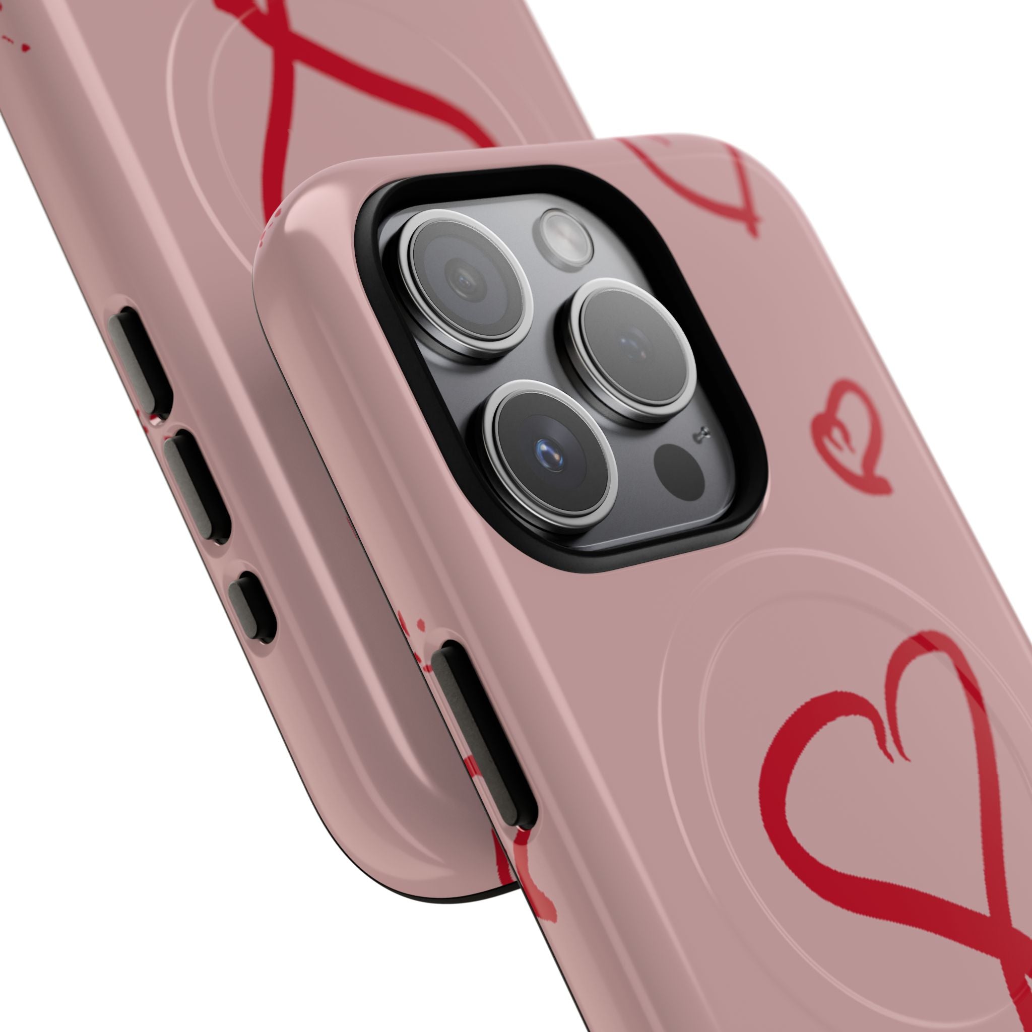 Red Doodle Hearts Phone Case | Tough Magnetic Case