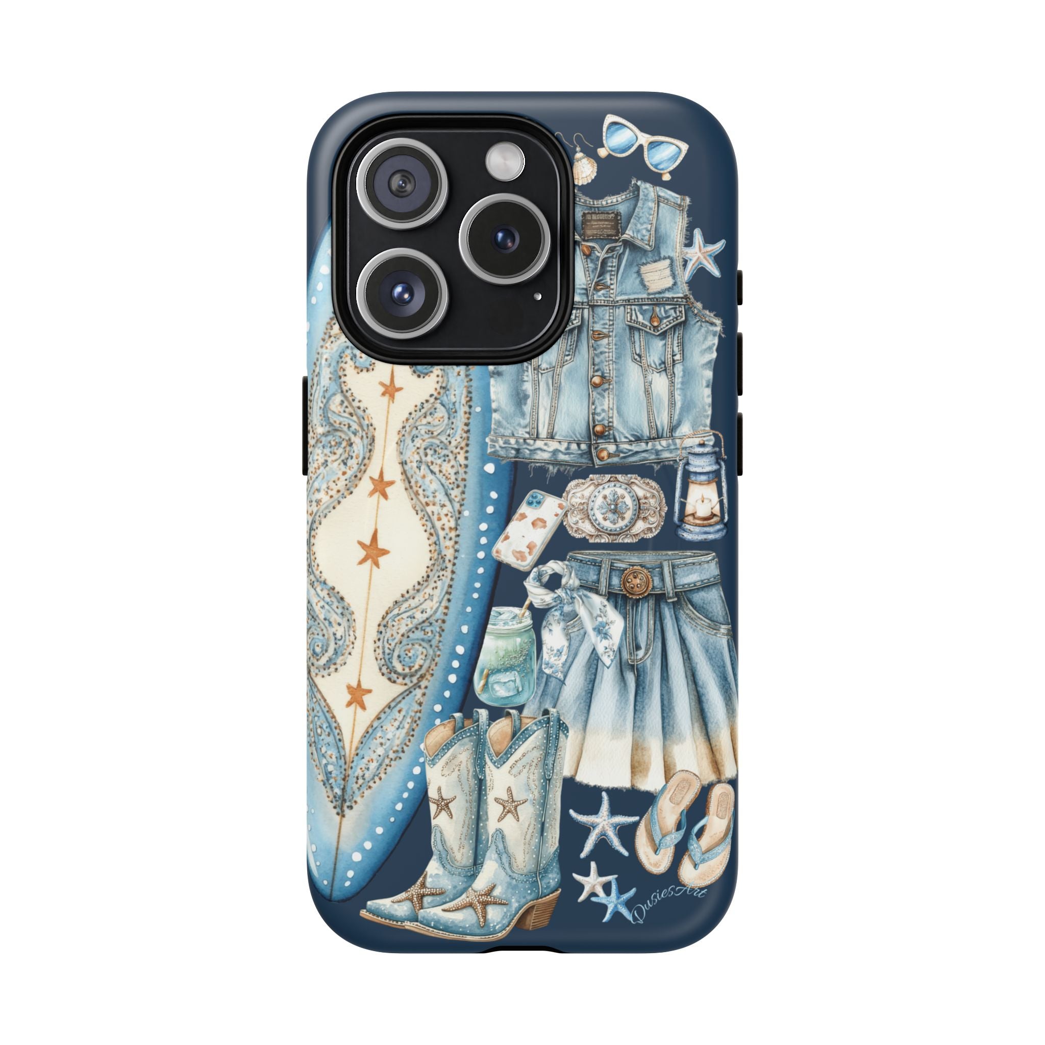 Sundown Cowgirl Boots Navy Tough Case