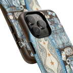 Sundown Cowgirl Boots Brown Phone Case | Coastal Western Patchwork MagSafe Design