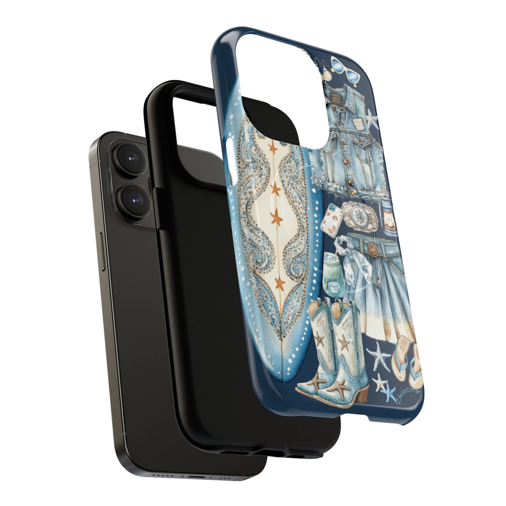Sundown Cowgirl Boots Navy Tough Case
