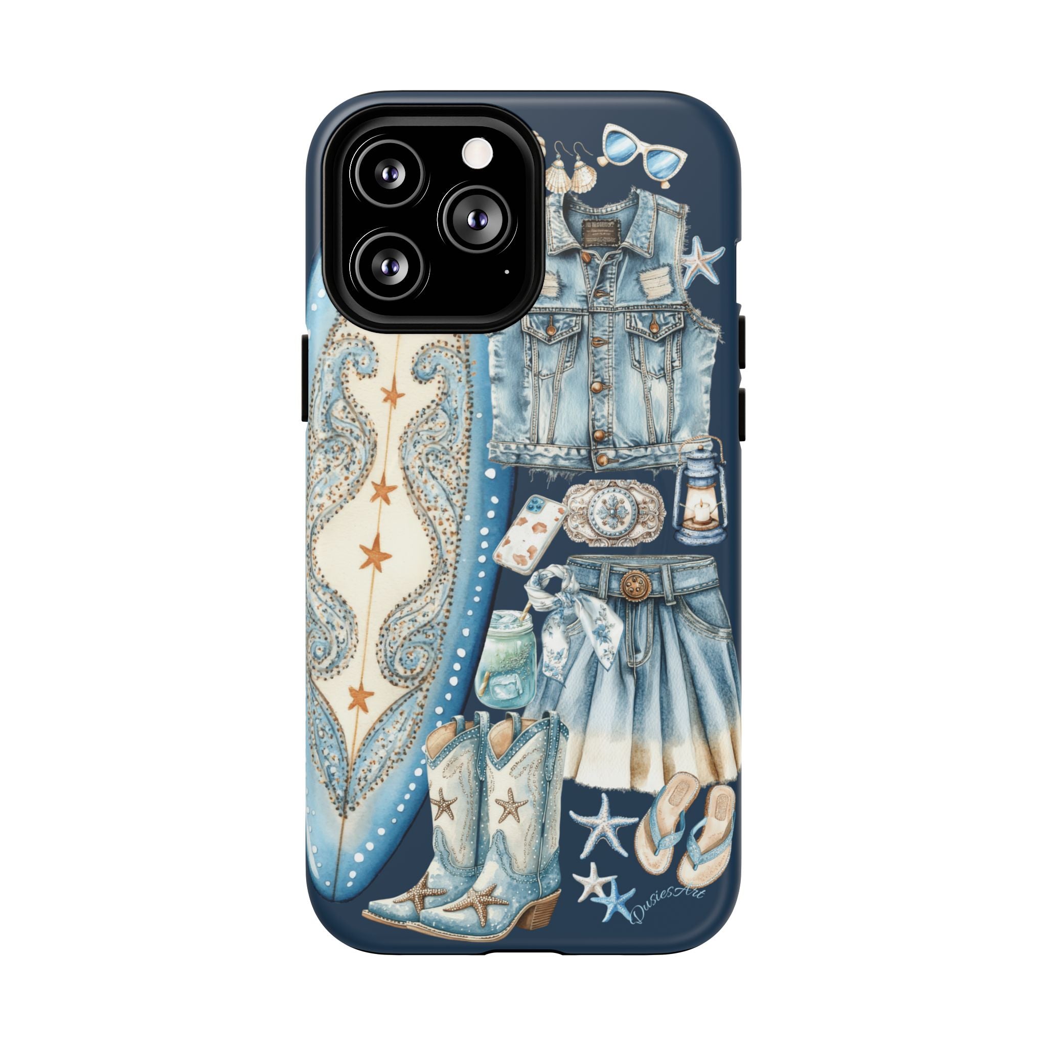 Sundown Cowgirl Boots Navy Tough Case