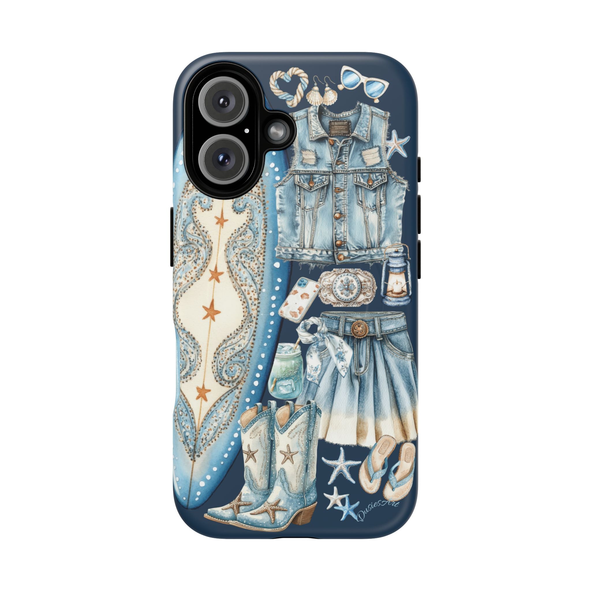 Sundown Cowgirl Boots Navy Tough Case