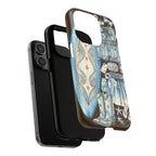 Sundown Cowgirl Boots Brown Phone Case | Coastal Western Patchwork MagSafe Design