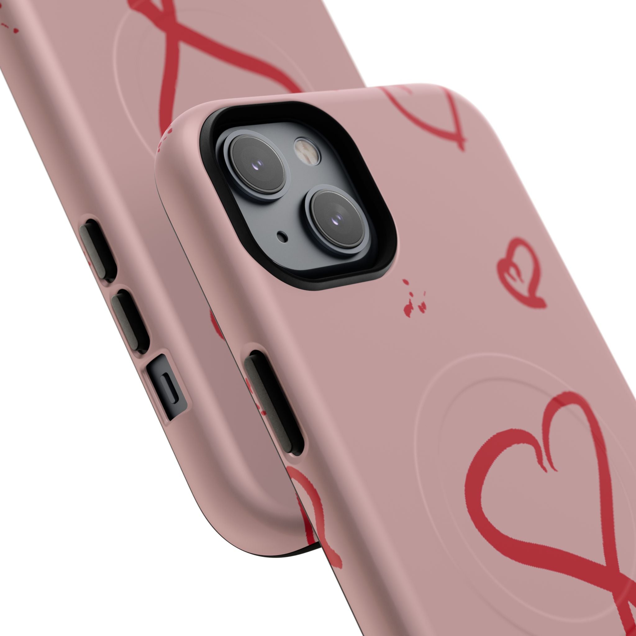 Red Doodle Hearts Phone Case | Tough Magnetic Case