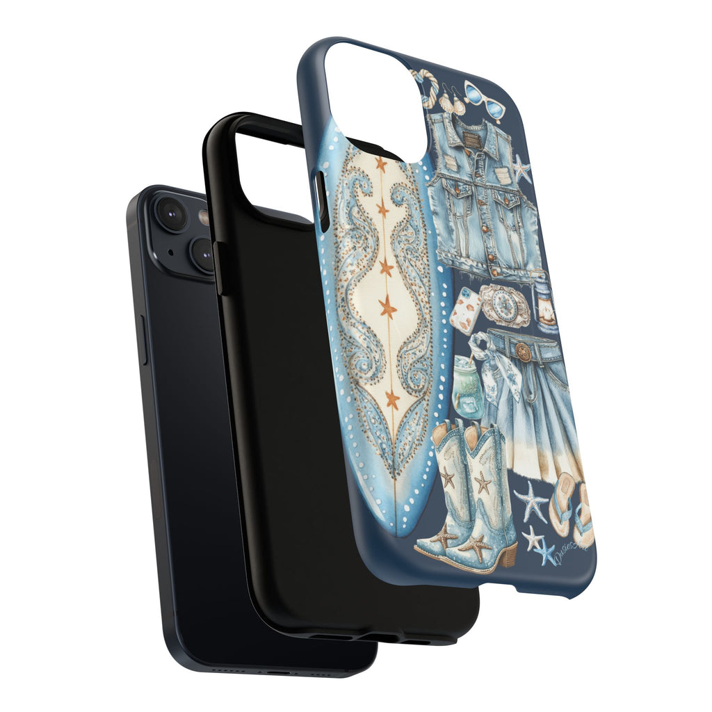 Sundown Cowgirl Boots Navy Tough Case