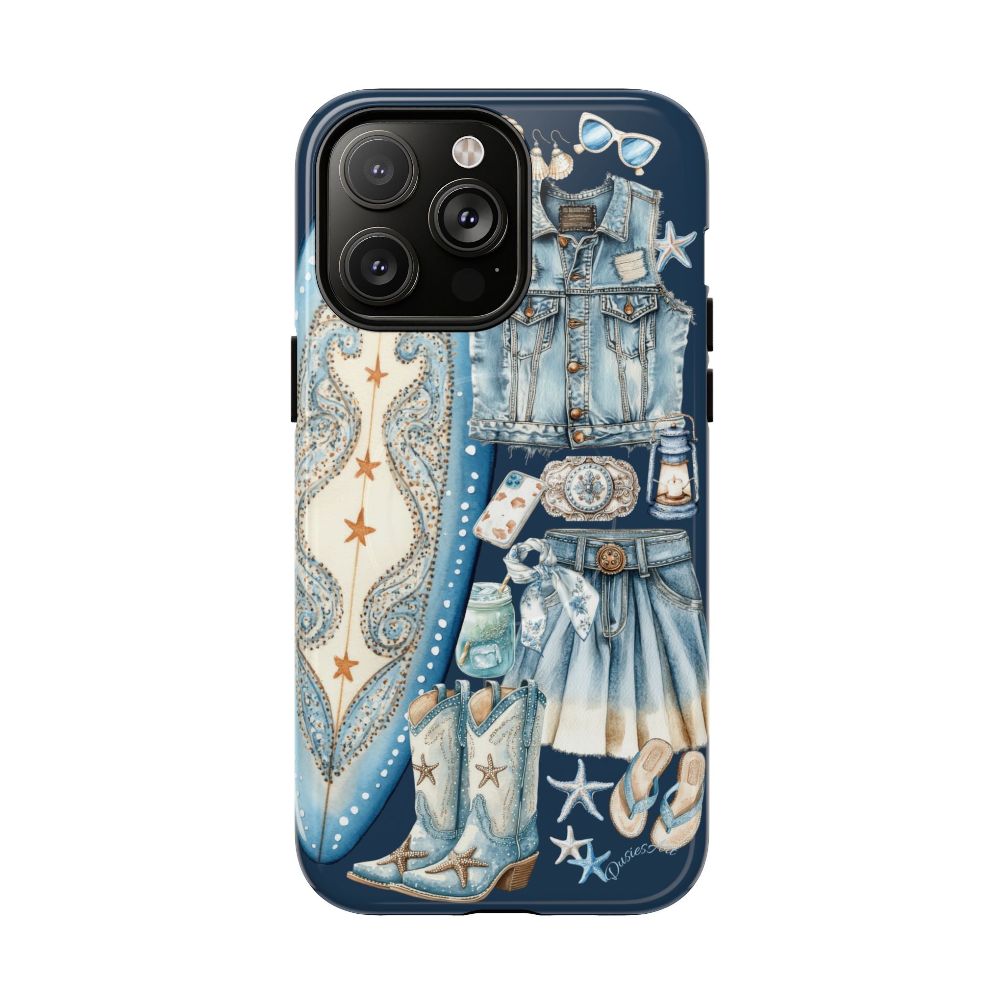 Sundown Cowgirl Boots Navy Tough Case