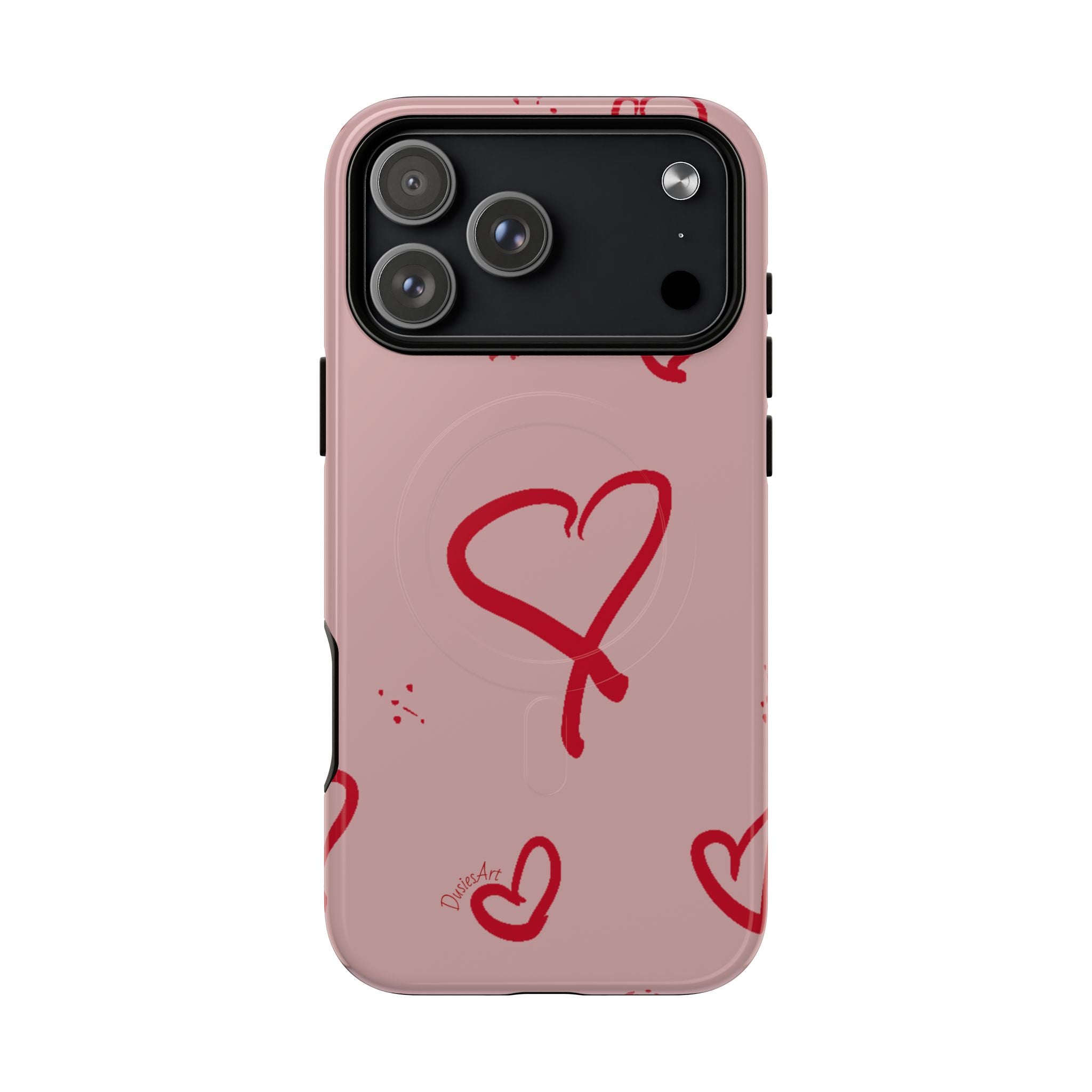 Red Doodle Hearts Phone Case | Tough Magnetic Case