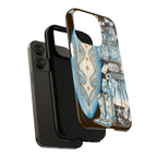 Sundown Cowgirl Boots Brown Phone Case | Coastal Western Patchwork MagSafe Design