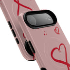 Red Doodle Hearts Phone Case | Tough Magnetic Case