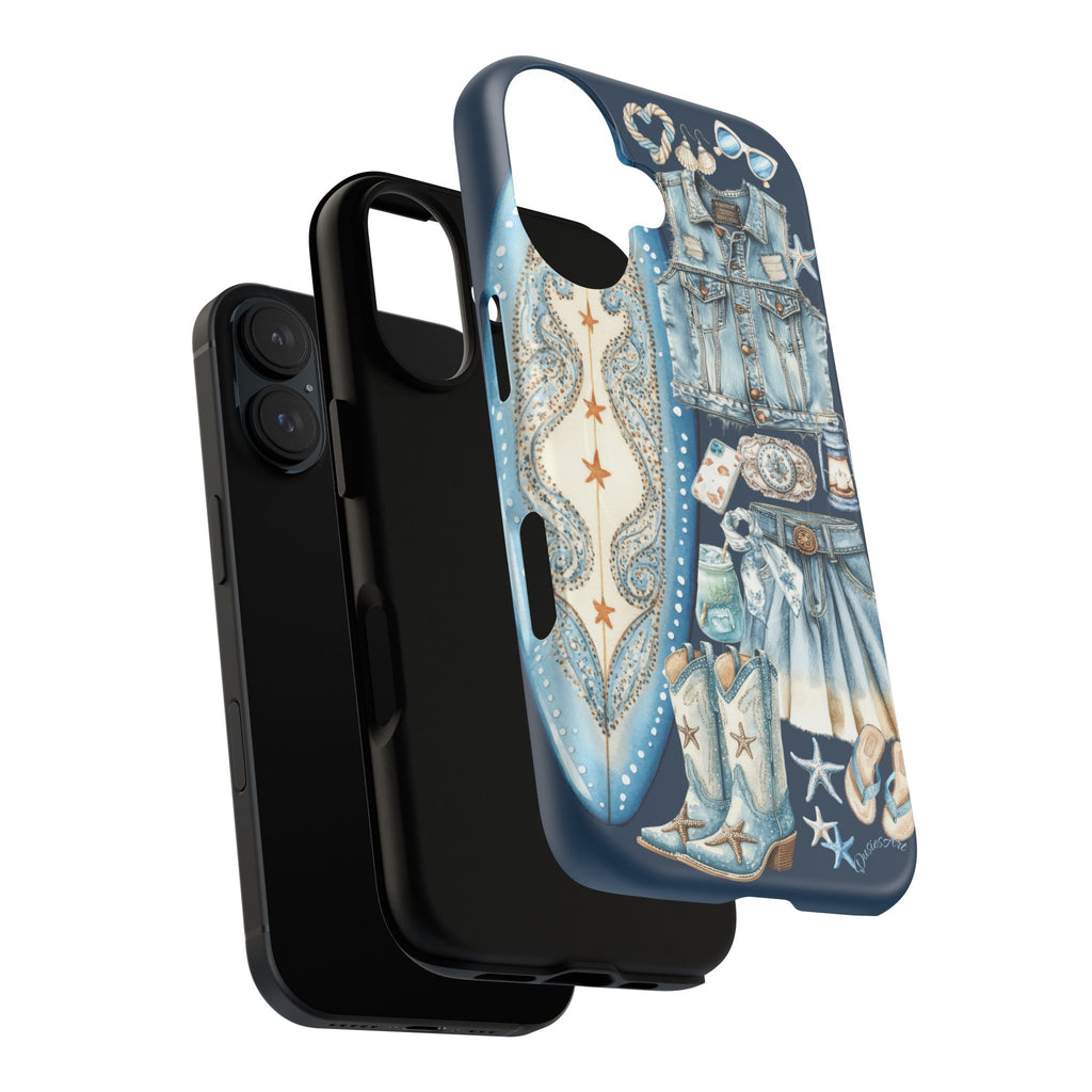 Sundown Cowgirl Boots Navy Tough Case