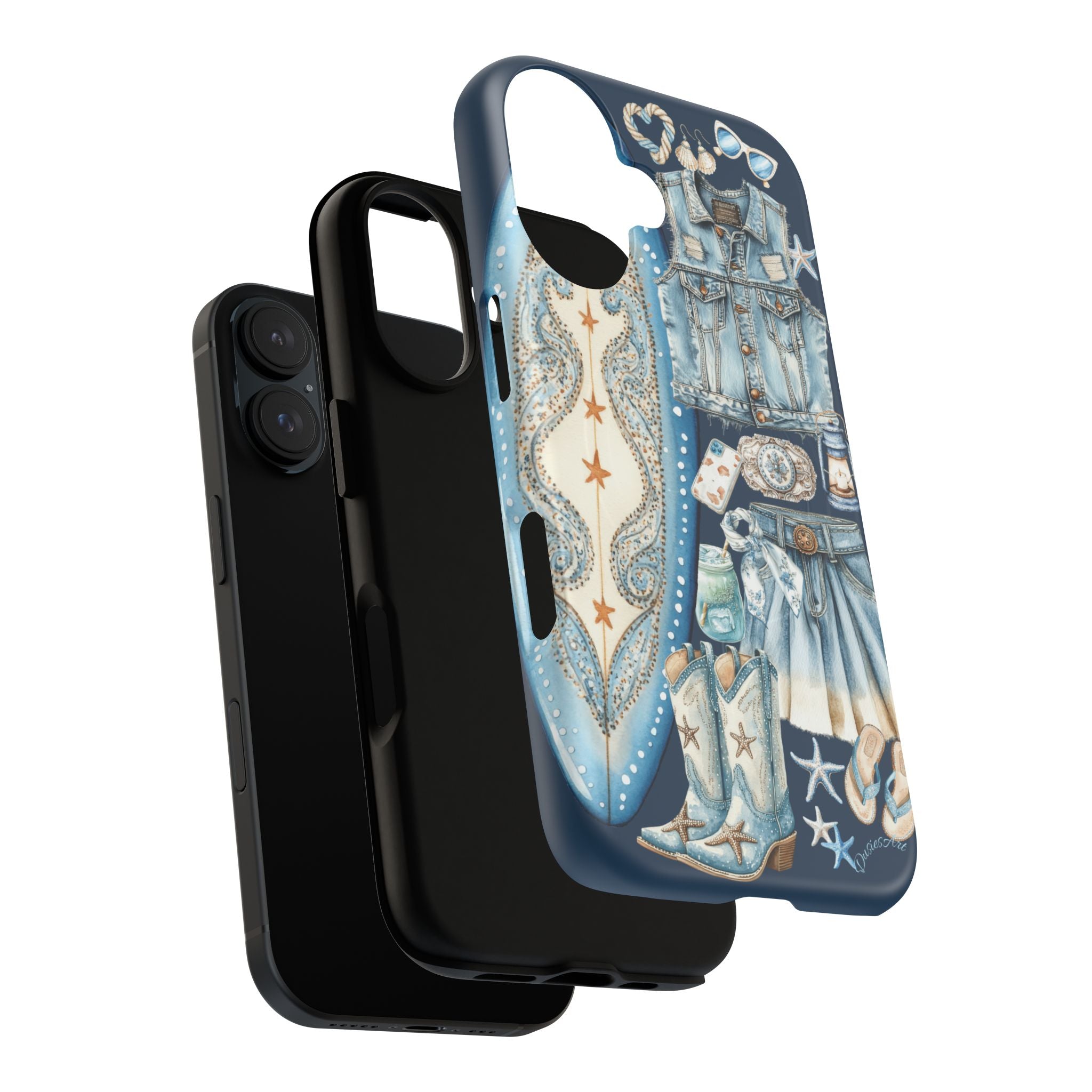 Sundown Cowgirl Boots Navy Tough Case